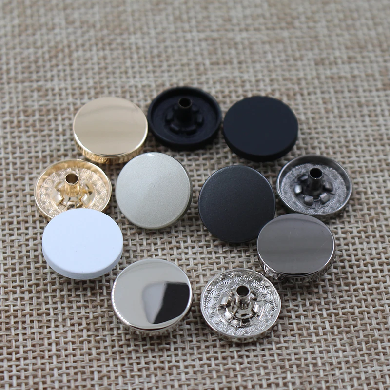 High quality zinc alloy metal flat top snap button for clothing,spring snap fastener