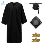 High School Black Graduation Matte Gowns