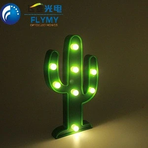 Holiday lighting Battery operated Children room decoration led cactus night light with CE ROHS freestanding battery operated