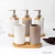Import Home Bathroom Accessories  Ceramic Soap Dispenser And Tumbler Cups Set With Bamboo Tray from China