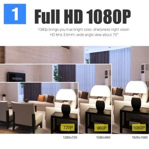 Home security outdoor wireless 2.4GHz wifi ip camera 1080p 2megapixels TF card storage cloud storage two-way talking