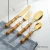 Import homefavour cutlery set plastic Imitation bamboo handle  4/16/18 pieces gold plated stainless steel fork spoon and knife set from China