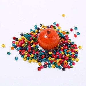 Hot diy accessories jewelry children beaded 6-25MM color round wood beads