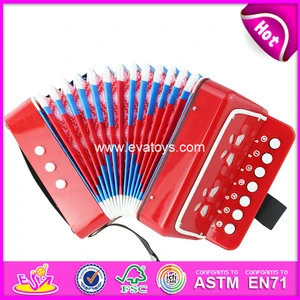 Hot sale and high quality toy accordion, new and popular children wooden accordion, musical instrument accordion W07K006