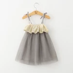 hot sale baby girls dress designs kid's Girls' gauze dress casual children's slip skirt bubble dress