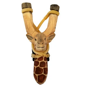 Hot Sale Customized Animal Style Wooden Outdoor Slingshot