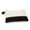 hot sale makeup Black and white canvas cosmetic bag