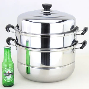 hot sales stainless steel 2 tier commercial food steamer