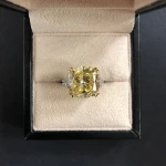 Hot Selling Big Square 14*14mm 21.5ct Charming Pink Cubic Zirconia Diamond 925 Sterling Silver Engagement Ring