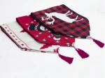 Hot Style Creative European Christmas Decoration Cotton And Linen Embroidery Christmas Table Flag