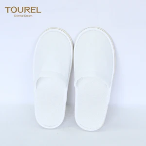 Hotel amenities terry waffle disposable guest wedding customised slippers set for pedicure guests women