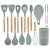 Import household 11 12 pcs 13pcs kitchen Cooking Tools accesorios de cocina utensilios spatula wood handle silicone cooking utensil set from China