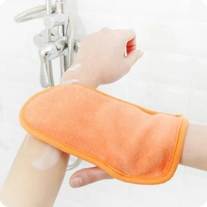 Household Microfiber Children&#39;s Fabric Scrub Bamboo Nylon Exfoliating Bath Gloves For Cleaning