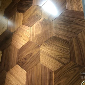 Huzhou Jonhos hexagon parquet flooring engineered wood walnut