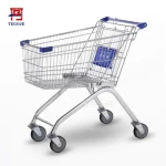 Hypermarket Shopping Hand Push Trolley Metal Supermarket Trolley