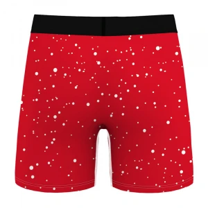 iEFiEL Mens Velvet Red Boxer Briefs Christmas Holiday Shorts Santa Underwear