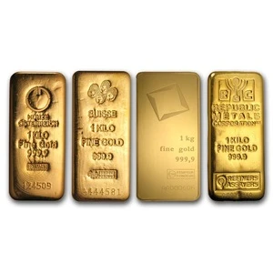 individually numbered and stamped with the weigh - 1 kilo gold bar