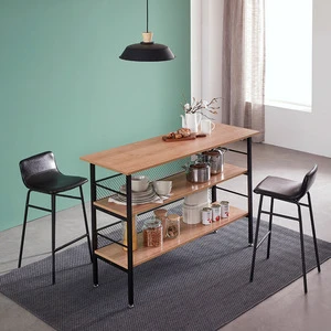 Industrial modern design bar table, kitchen home wooden iron metal high bar table furniture