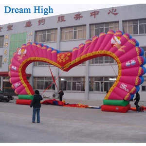 Inflatable led heart arch for wedding decoration/ heart shaped archway