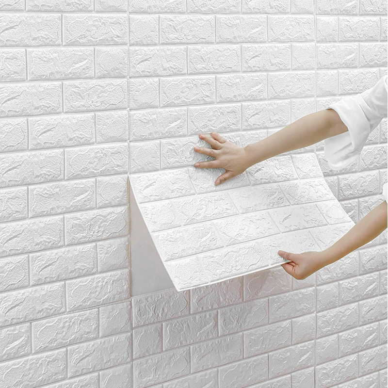 Interior home decoration 3D foam PVC self-adhesive wallpaper brick wall panel/wallpaper living room bedroom wall paint