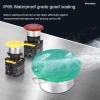 IP65 waterproof industrial plastic mushroom emergency stop button switches 22mm self-locking momentary illuminated switch 220V
