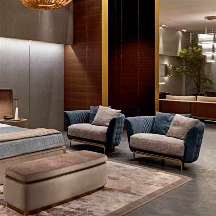 Italian visionnaire soft single chair button-tufted fabric one seat sofa livingroom armchair
