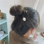 Japanese style hairpin simple ink round ball long hairgrip