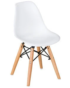 K&amp;B white wooden legs stackable removable plastic leisure dining chairs for home