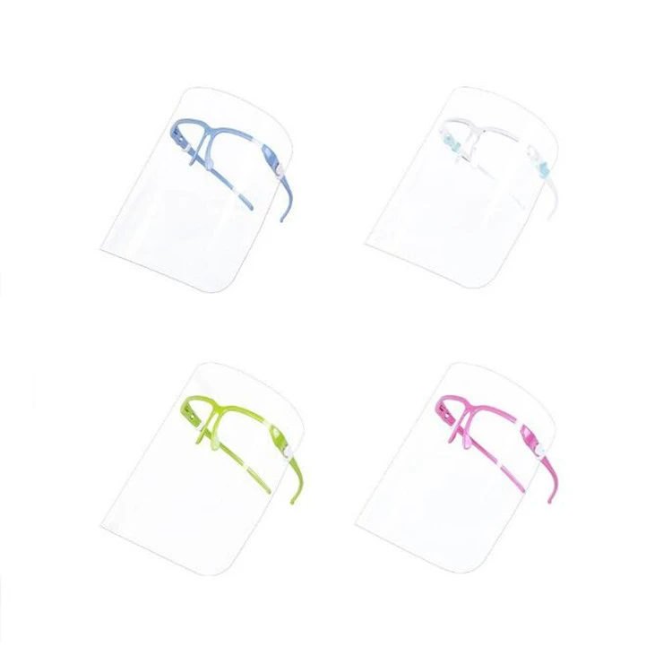 Kitchen use anti oil fashion plastic face shield on glasses frame