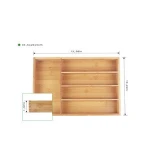 Kitchenware Silverware Utensil  5 compartments organizer solid wooden cutlery tray