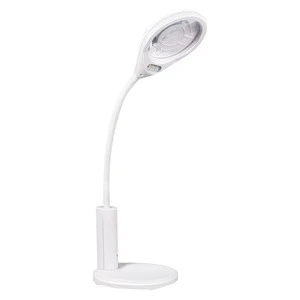 KOMAES Magnifying Glass With LED Light 8 LED USB Charge 360 Degree Adjustable Table Lamp