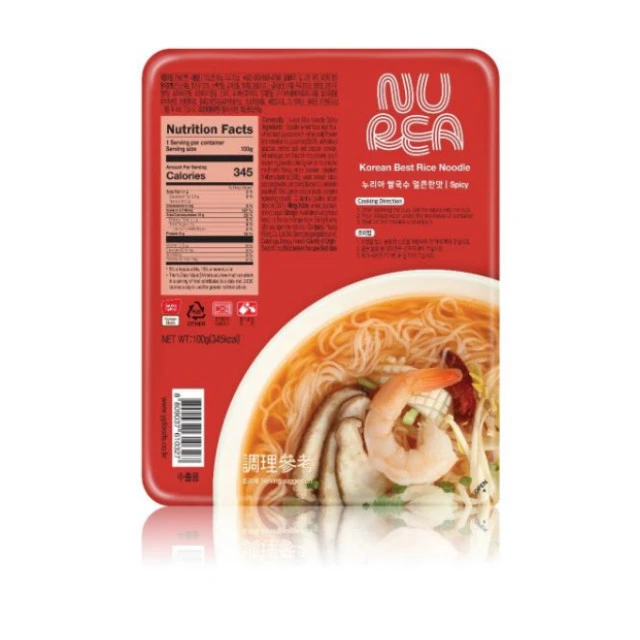 Korean instant noodles Nurea Rice noodle Kimchi flavor 100g