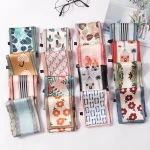 Korean Style Elegant Women Square Silk Band Head Neck Feel Satin Scarf Skinny Hair Tie Band Small Fashion Square Scarf