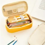 Large capacity canvas pencil case for school office