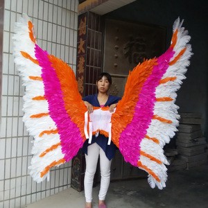 large fairy wings made of artifical feathers for party show
