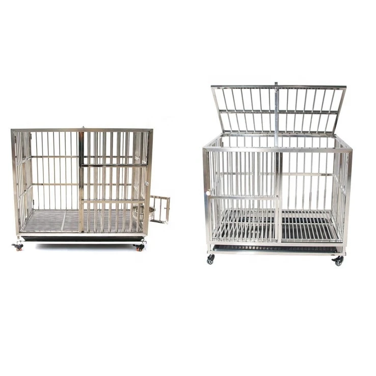 Large Foldable Strong Wheels Animal Stainless Steel Cage