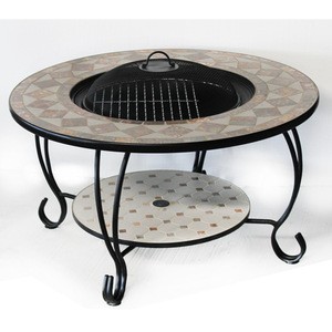 Large Garden Metal Firepit Patio Heater Stove Fire Pit Square Brazier Table