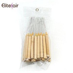Large stock wholesale price hair extension tools wooden hair weaving loop needles