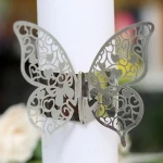 Laser Cut Gold Napkin Rings Wedding Butterfly Party Table Paper Decorations