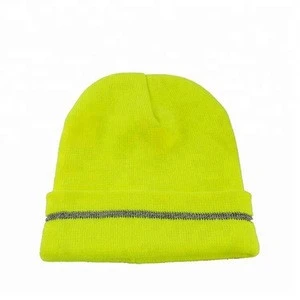 Latest super quality custom ribbed knit beanie with leather patch on sale