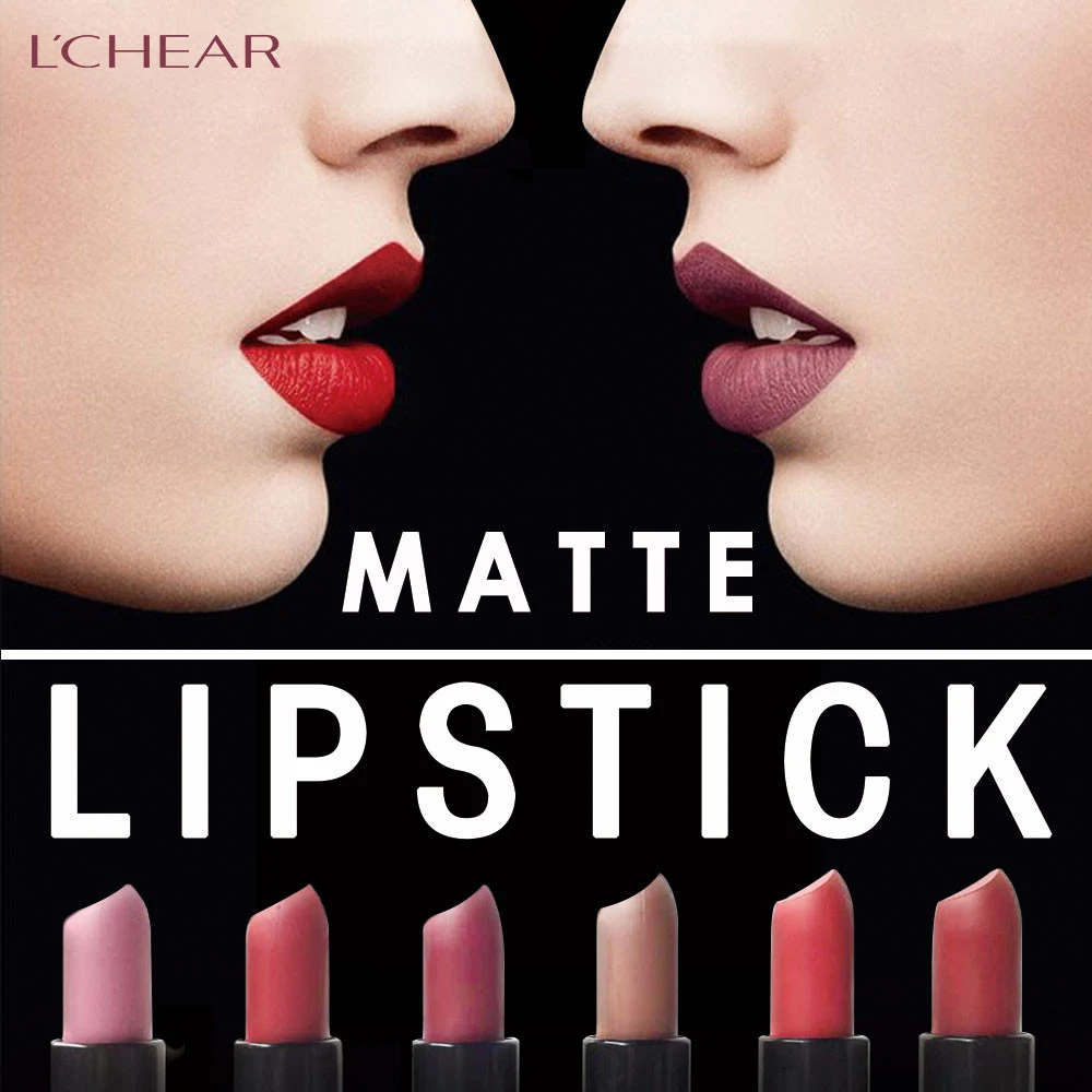 LCHEAR wholesale cosmetics Silky Vivid  Matte Waterproof Lipstick DQ1141  12 Colors Custom Lips Makeup Matte Lipstick