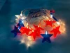 LED Star Shaped Fairy Lighting Red White and Blue String Lights Battery Operated Indoor String Lights USA 4th for July