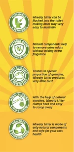 Locks bad smells of cat litter with 100%-premium wheaty litter