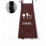 Logo Customized Polyester Chef Apron Promotional Adjustable Kitchen Cooking Waterproof Oil Proof Apron With Pocket