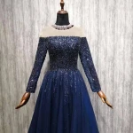 Long Sleeve Prom Dresses 2021 Formal Evening Gowns Prom Woman Gown Evening Dress Sequined