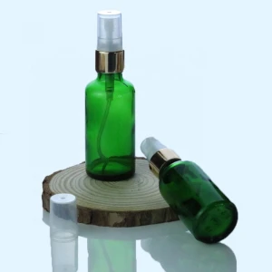 Luxury 5ml 10ml 15ml 30 ml 1oz mini aluminum mist spray green glass perfume bottle for packaging (GRG13)