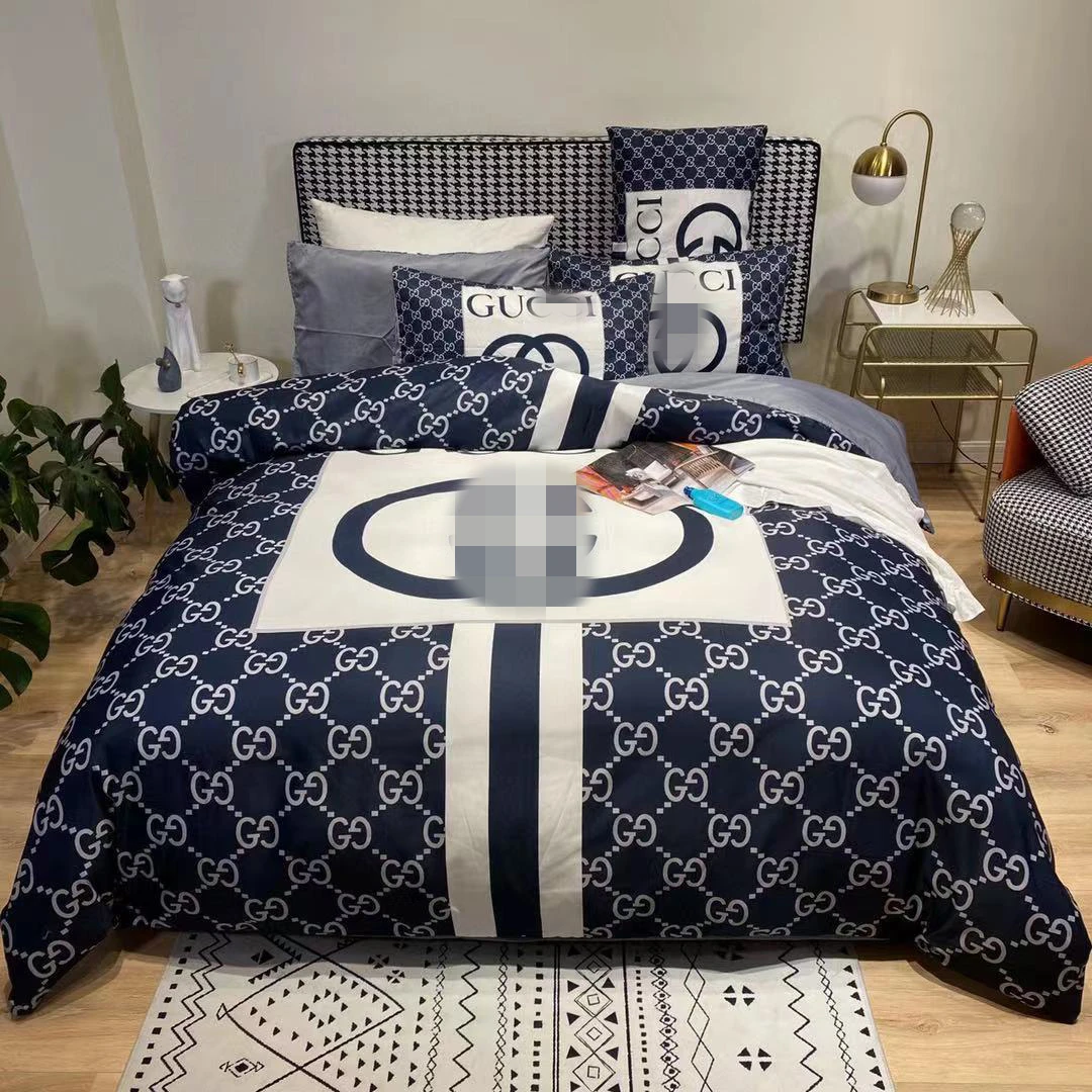 Luxury Comforter Full King Queen Size Hotel Modern Tencel Designers Bed Sheet Duvet Cover Bedding Set