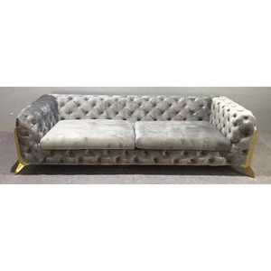 Luxury Gold Legs Sofa 3 Seat, Chesterfield Sofa With Gold Legs