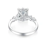 Luxury Jewelry Diamond Ring Out Emerald Cut Rectangle Moissanite Ring 925 Sterling Silver 7*9mm VVS Ice High Quality CLASSIC