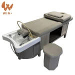 Luxury lay down hairdressing chair massage shampoo chair price shampoo bed for salon